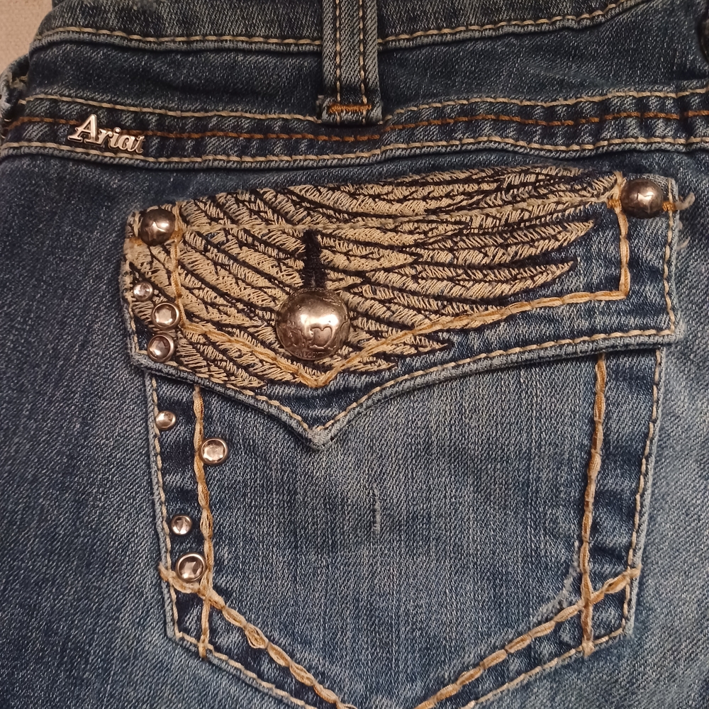 Ariat Ruby Distressed Bootcut Jeans With Eagle Pa… - image 10